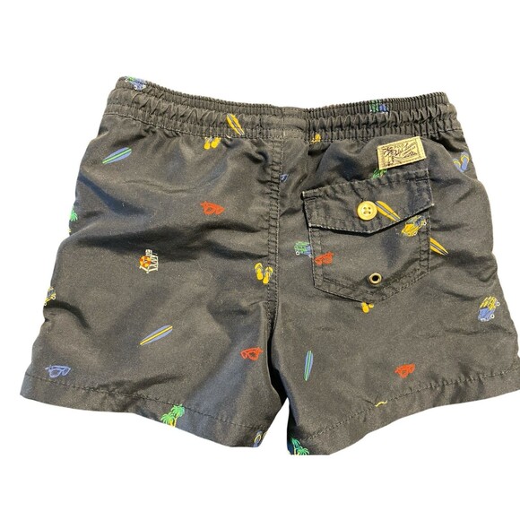 Polo Ralph Lauren‎ Boys Swim Trunks 3T Blue Beach Print Mesh Lined Elastic Waist - Picture 2 of 8